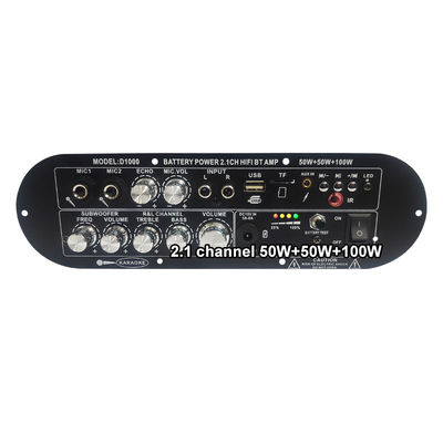 D1000 2.1-kanałowa płyta wzmacniacza cyfrowego 50W + 50W + 100W 12V wzmacniacz mocy subwoofera z kontrolą wysokich/niskich tonów