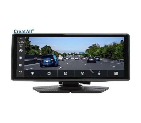 Creatall 8,1-calowe przenośne urządzenie nawigacyjne dla samochodów bezprzewodowe CarPlay przednie tylne podwójne nagrywanie Dash Cam do deski rozdzielczej