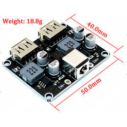 Przetwornica DC-DC moduł obniżający ładowanie 6-32V 9V 12V 24V do szybkiej szybkiej ładowarki podwójny USB QC3.0 QC2.0