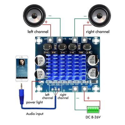 CA-3110S Wzmacniacz 30 W + 30 W Moduł audio Cyfrowa płytka wzmacniacza DC 8-26 V 3A