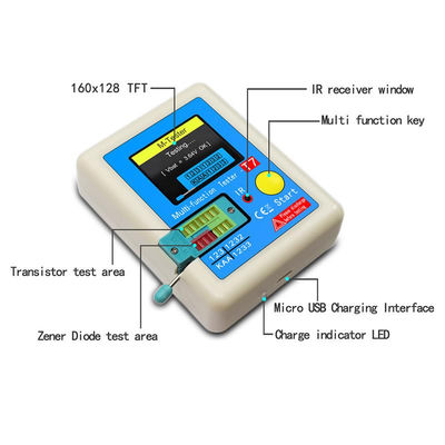 Narzędzie testera TFT z wieloma funkcjami, dioda, kondensator, multimetr, zakres 25pF-100mF