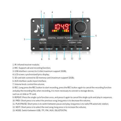 ICCS8673E Dekoder MP3 80 W DC 5 V-26 V Moduł audio Bluetooth Płyta wzmacniacza mocy