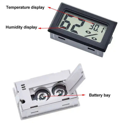 Cyfrowy termohigrometr wewnętrzny Mini LCD 2 baterie guzikowe DC 1,5 V LR44