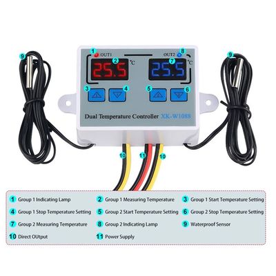 Podwójny cyfrowy termometr LED z regulatorem ogrzewania elektrycznego 220V
