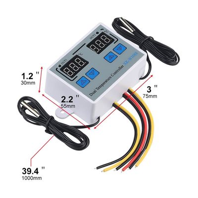 Podwójny cyfrowy termometr LED z regulatorem ogrzewania elektrycznego 220V
