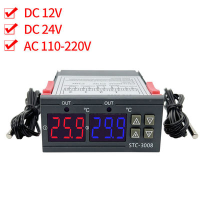 STC-3008 Cyfrowy sterownik termometru Dwa wyjścia przekaźnikowe z sondą 12 V 24 V 220 V