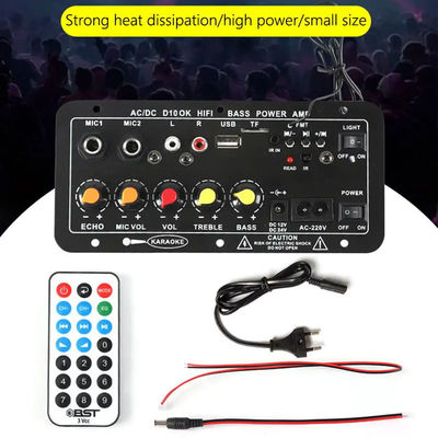 D10 12V 24V Subwoofer Digital Power Amplifier Board Wireless Audio Stereo BT 5.0 Podwójny mikrofon Karaoke Amp Speaker Acc