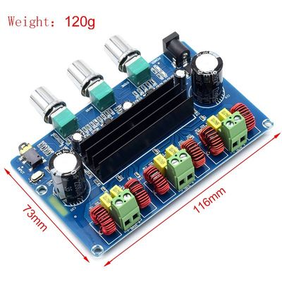 CA-3166B Bluetooth 5.0 Amplifier Board 2*50W+100W 2.1 Channel TPA3116D2 z zasilaczem DC12~24V