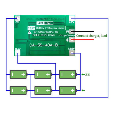 CA-3S-40A Li-Ion ładowarka do akumulatorów litowych moduł ogniw Lipo PCB tablica ochronna BMS do wiertarki 12.6V z balansem