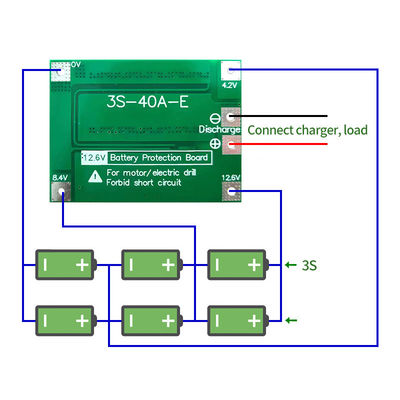 CA-3S-40A Li-Ion ładowarka do akumulatorów litowych moduł ogniw Lipo PCB tablica ochronna BMS do wiertarki 12.6V z balansem