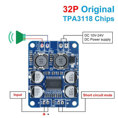 Płyta wzmacniacza CA-3118 1*60W 8-24V TPA3118 PBTL Mono klasa D cyfrowy wzmacniacz mocy karta audio