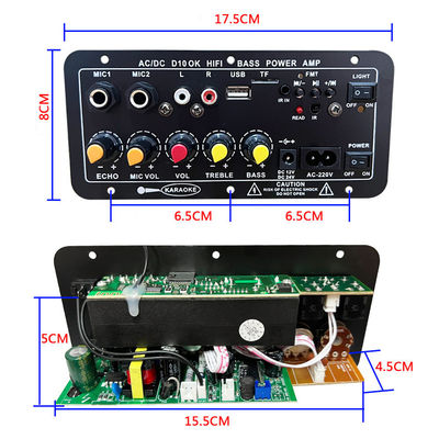 D10 BT Amplifier Audio Board z najwyższą mocą 200W Bluetooth 5.0 i podwójnym mikrofonowym wejściem do karaoke