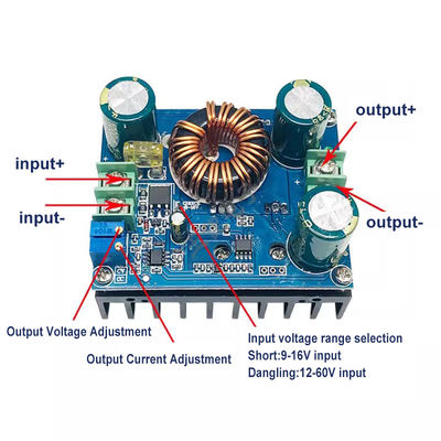 Moduł Step Up DC-DC 9v-60V do 12v-80V 48V Booster Converter dla kierowcy samochodowego LED 600W