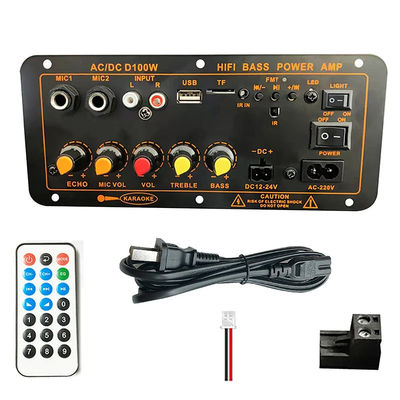 Płytka wzmacniacza samochodowego audio o mocy 100–300 W z Bluetooth 5.0 i podwójnym wejściem mikrofonowym do karaoke i subwoofera
