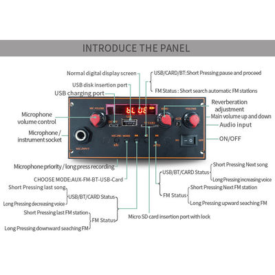 2x10W Bluetooth 5.0 Stereo Motherboard z dekoderem MP3 i funkcją FM Radio