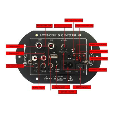 D3OK HIFI Bass Power Home Amplifier Board z 2 kanałami Bluetooth 4.2 i 12V