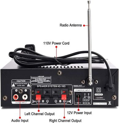 300W cyfrowy wzmacniacz mocy stereo z wyświetlaczem LCD i Bluetooth