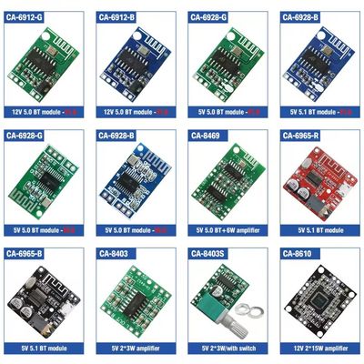 CA-6928 Dwukanałowa płyta modułu cyfrowego wzmacniacza dźwięku z wejściem 5V i modułem dźwiękowym Bluetooth BT 5.1