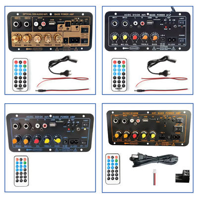 D50 Amplifier Board With Optical Audio BT AMP USB FM Radio TF Player Czarny do samochodu domowego