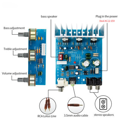 TDA2030 Płyta wzmacniacza mocy subwoofera 2.1CH 15W * 2 30W Stereofoniczny wzmacniacz audio z podwójną mocą AC 12V