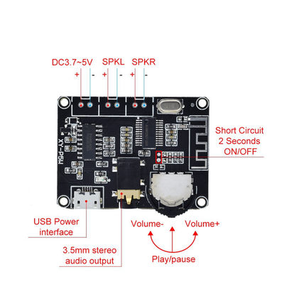 PAM8406 BT 5.0 Zestaw do samodzielnego montażu Liniowa płyta wzmacniacza mocy audio DC 3,7-5 V Płyta wzmacniacza stereo