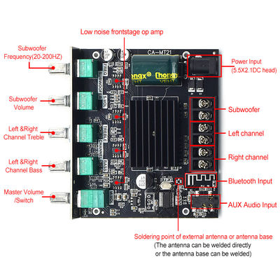 CA-MT21 2.1 kanał BT 5.0 Subwoofer Amplifier Board 2*50W+100W 12-24V AMP+BT