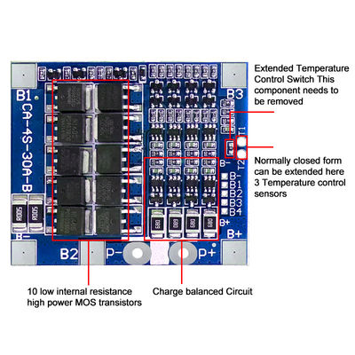 CA-4S-30A-B Litowy 18650 BMS Płyty ochronne akumulatorów 30A 14.8V 12.8V 4s Płyty BMS