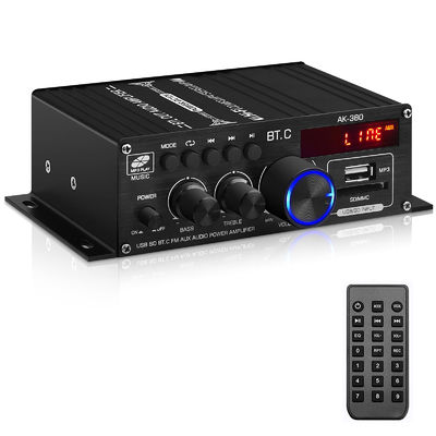 AK-380 USB SD Audio Power Amplifier 400W 2.0 CH HiFi Stereo AMP Głośnik Bluetooth 5.0 Amp Odbiornik z zdalnym sterowaniem dla domu