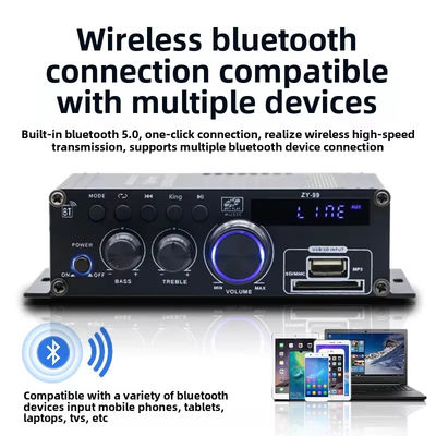 Dwukanałowy wzmacniacz mocy 120 W z korektorem dla dźwięku stereo HiFi