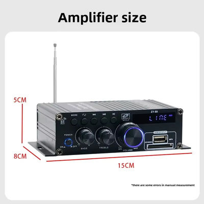 Hifi Stereo Audio Power Amplifier 120W Dual Channel Power Amp Niezależny Equalizer Kontroli