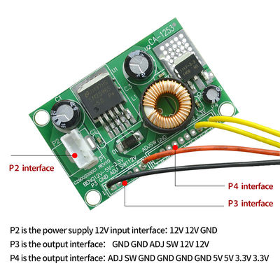 CA-1253 12V do 5V do 3.3V Konwerter prądu stałego do prądu stałego z wyłączeniem płyty LCD Moduł zasilania napędem Konwersja napięcia Stop-Down Wire Zasilanie prądu stałego do prądu stałego