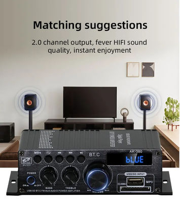 AK-380 5.0 Wzmacniacz 2.0 kanału Wzmacniacz kino domowe samochodowe Mini HIFI Digital Audio Amplifiers Stereo USB OTG Input