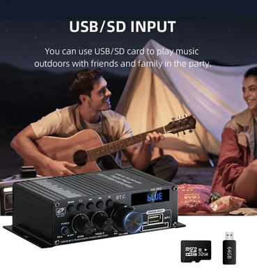 AK-380 5.0 Wzmacniacz 2.0 kanału Wzmacniacz kino domowe samochodowe Mini HIFI Digital Audio Amplifiers Stereo USB OTG Input