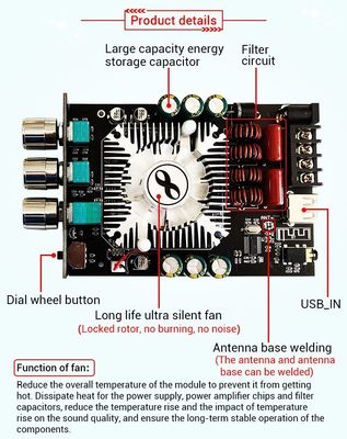 ZK-1602T 2*160W 2.0 Channel Digital Power Amplifier Module Class D Audio Stereo BT 5.0 Subwoofer Amplifier Board
