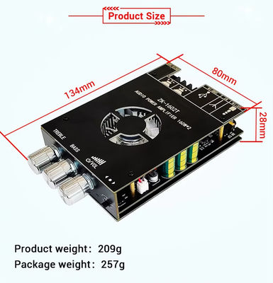 ZK-1602T 2*160W 2.0 Channel Digital Power Amplifier Module Class D Audio Stereo BT 5.0 Subwoofer Amplifier Board