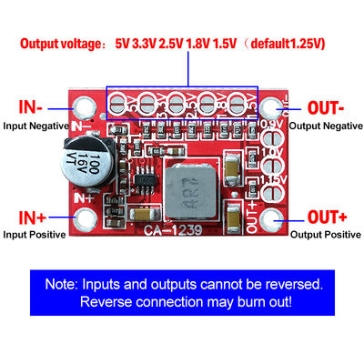 CA-1239 regulowany konwerter 5-15V wejście 1,25V/1,5V/1,8V/2,5V/3,3V/5V wyjście