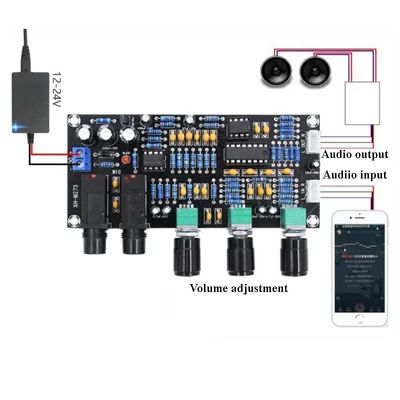 XH-M273 PT2399 Digital Preamplifier Board 12-24V DC z częstotliwością stereo do sterowania mikrofonem Karaoke