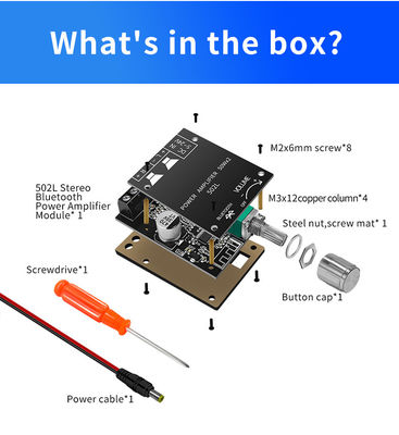 ZK-502L Mini dla Bluetooth 5.0 DC 5-24V 50Wx2 Stereo Amplifier Wireless Audio Digital Board dla Bluetooth Amplifier Spe
