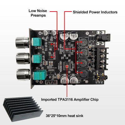 ZK-1002T HIFI 2.0 Channel 5.0BT 100Wx2 Amplifier Board Stereo Subwoofer Speaker Module z komunikacją AUX