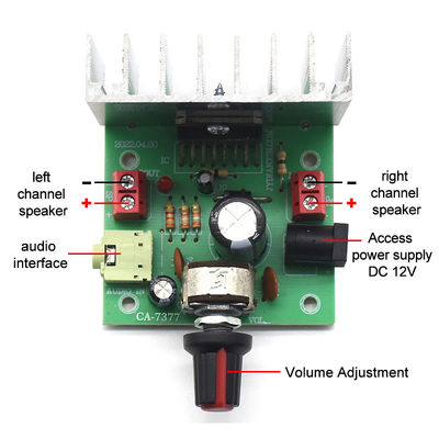 CA-7377 2.0 kanałowy moduł cyfrowego wzmacniacza audio DC12V 2*35W TDA7377 AMP płytka wzmacniacza chipowego