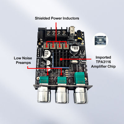 TPA3116D2 Subwoofer Audio Amplifier Module ZK-502T 2-Channel Audio Stereo Board z 2*50W Bass AMP i komunikacją AUX