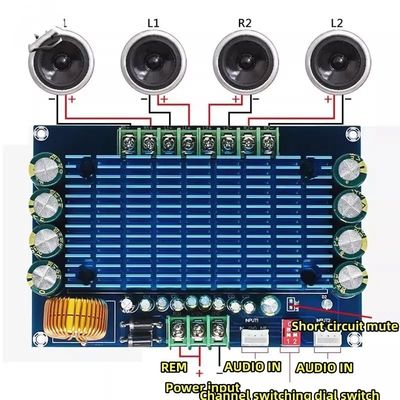 XH-M180 4x50W Moduł wzmacniacza głośników samochodowych 4 kanały ACC DIY High-end AMP samochodowy DC12V Digital Amplifier