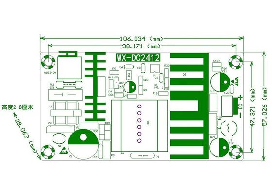 WX-DC2412 Płyty zasilania przełącznikowego 100W Moduł zasilania wysokiej mocy Płata goła AC DC 24V4A