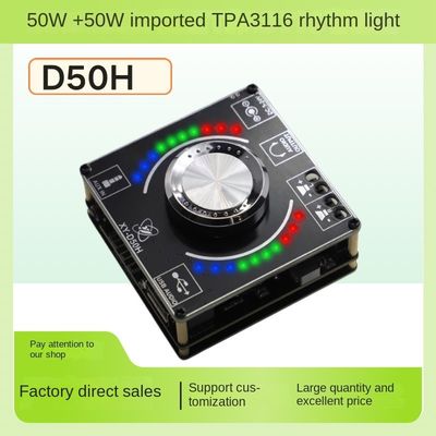 TPA3116 Moduł 50W*2 Stereo HIFI Volume Spectrum Power Amplifier Board With Music Rhythm Lamp Private Mold