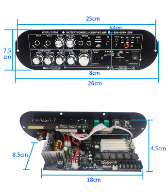 D1000 2.1 Channel Subwoofer Digital Amplifier Board 50W+50W+100W 12v Home Power Amplifier Wysoki/Niski Ton