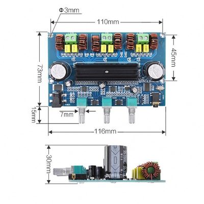 2.1 Kanał Bluetooth 5.0 Digital Amplifier Board z mocą wysoką 100W + 2x50W