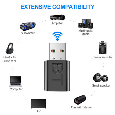 Adapter audio Bluetooth 5.0 z zasięgiem transmisji 10m i dwustronnym trybem dla bezprzewodowego przesyłania strumieniowego