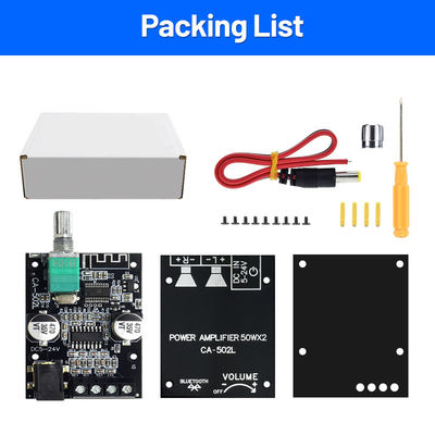 ZK-502L 2.0 Channel Digital Amplifier Board Home Theater HIFI Amplifier z BT5.0 50WX2 Metal Material Stereo Board ZK-502L
