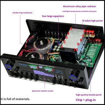 Garnitur: Home Theater Set 7.1 Channel AV-888BT Wzmacniacz z Cyclone No.9 Głośnik z 10-calowym subwooferem