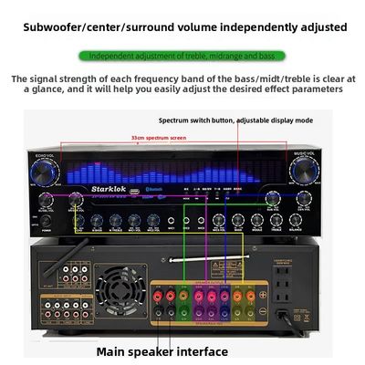 AV-8000SW Premium Edition 2200W Professional Ultra-High Power 7.1 Channel Home Theater Receiver Amplifier Exclusive BT Wireless